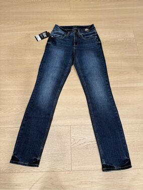 Silver Jeans Suki Curvy Fit Straight Leg Jeans W25 L31 Dark Wash NWT